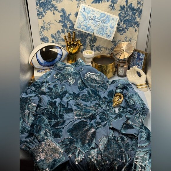 🆕 SIMKHAI 🧿 NWOT Halen Draped Velvet Mini Dress, Celestial Blue - Sz US 0 - Picture 11 of 16